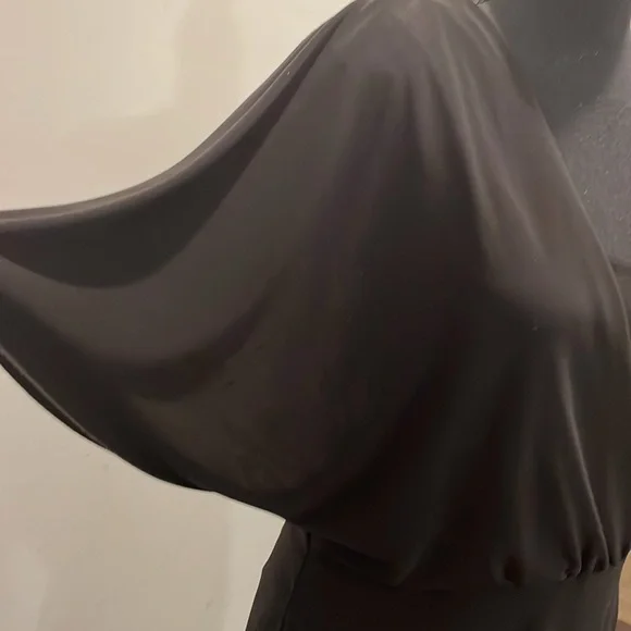 Evan Picone Dress Women Black Tie Size 10 Black Ruched Detail Body Flattering - Picture 10 of 13